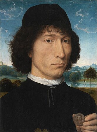 Retrat d'un home en una medalla romana per Hans Memling