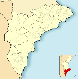 Sant Vicent del Raspeig situat respecte Província d'Alacant