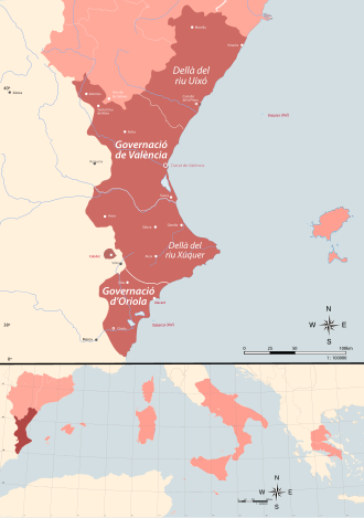 Ubicació de Regne de Valéncia